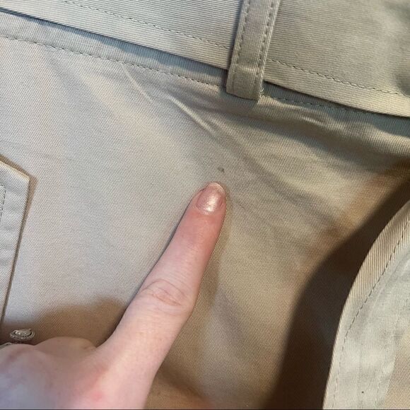 Express- Khaki High Paper Bag Waist Skirt with Tie Belt, Size XL - Picture 7 of 10